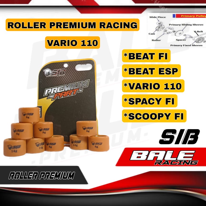 SIB Premium Roller Roler Racing Beat FI Vario 110 Scoopy FI Spacy FI Paket 3 Bijian BEBAS SESUAI REQ