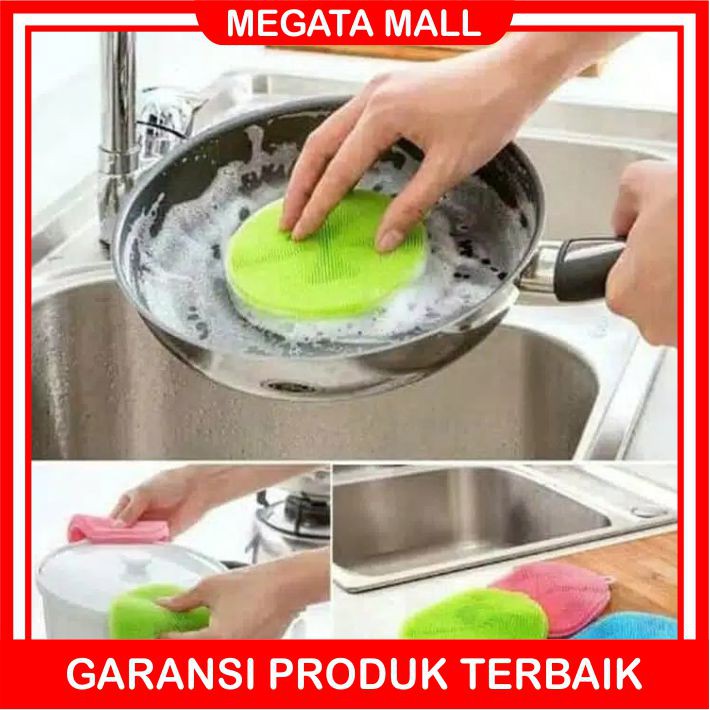 ♫ Megata ♫ A014 SPONS SILICON Cuci Piring Serbaguna Anti Kuman