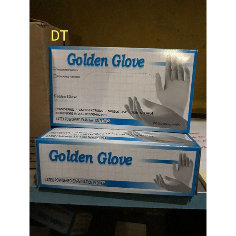 sarung tangan latex golden gloves isi 100 pcs