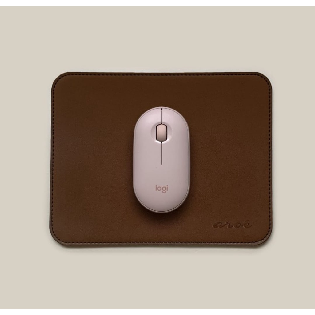 Alas Keyboard Mouse Kulit Sintetis / Leather Mouse Pad Komputer