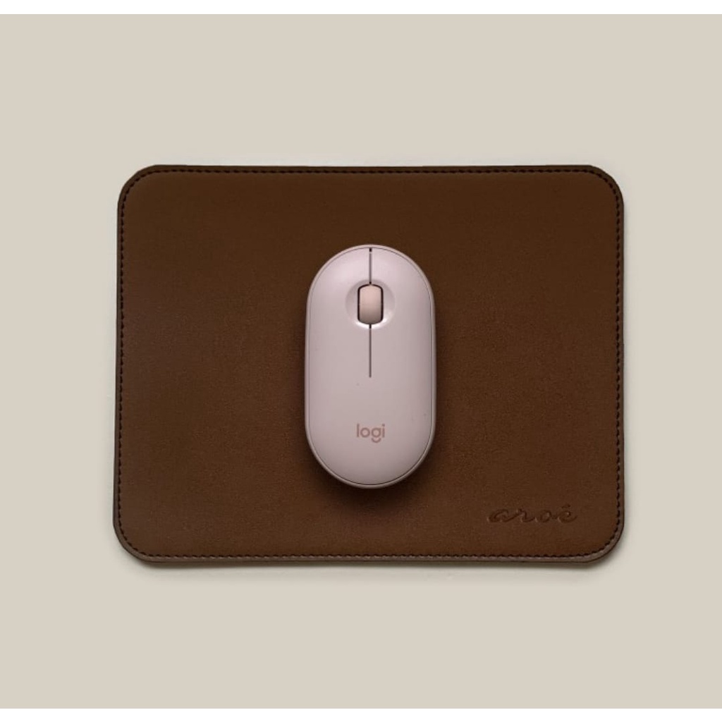 Alas Keyboard Mouse Kulit Sintetis / Leather Mouse Pad Komputer