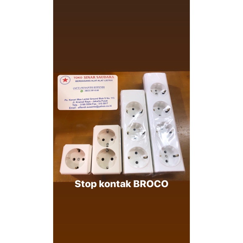 Stop kontak broco 1-4Lubang/Stop kontak broco