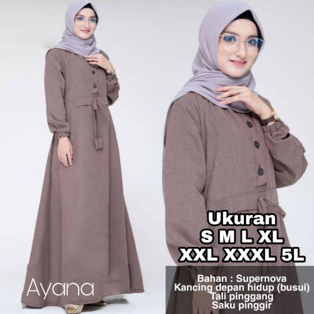 Ayana Dress UKURAN S M L XL XXL  XXXL 5L BAJU  GAMIS  