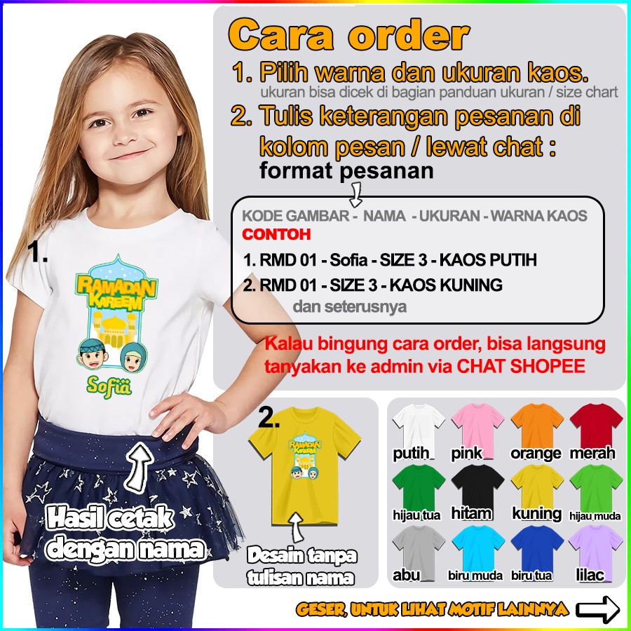 Baju Kaos ANAK DAN DEWASA RAMADHAN / BULAN PUASA COUPLE (FREE NAMA)