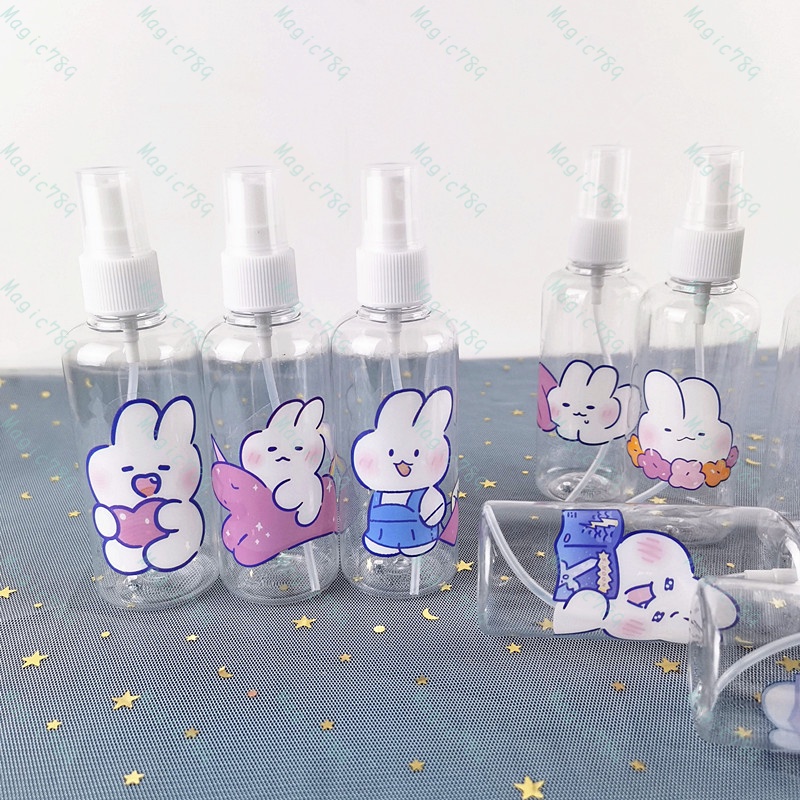 Magic789 Cute Rabbit Cartoon Spray Bottle 100ML Plastic Travel Size Bottles for Cosmetic Perfume