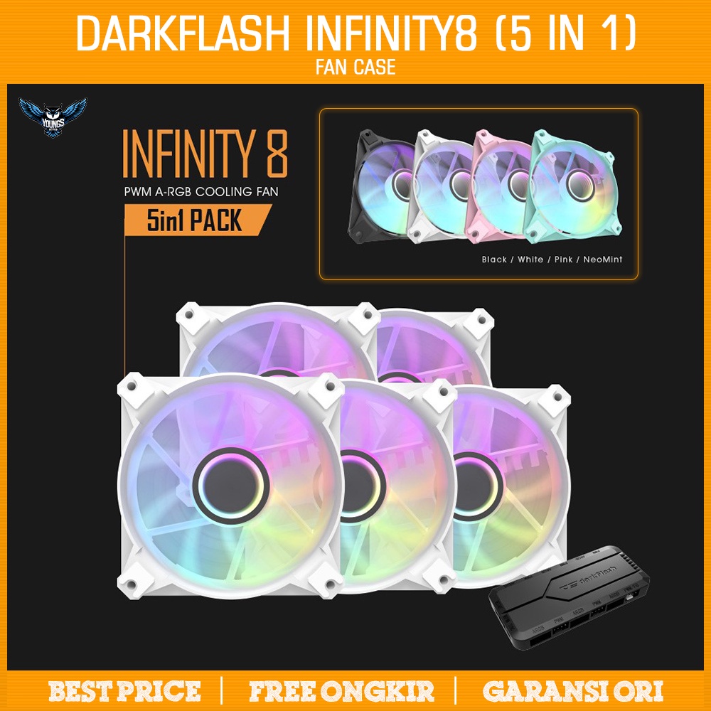 DARKFLASH INFINITY | 5 in 1 + Controller | Fan Case 12cm ARGB PWM Aigo 8