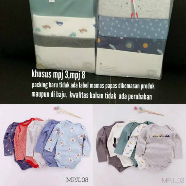 Jumper mamas papas 5in1 lengan panjang/ jumper bayi 5in1/baju mamas&amp;papas