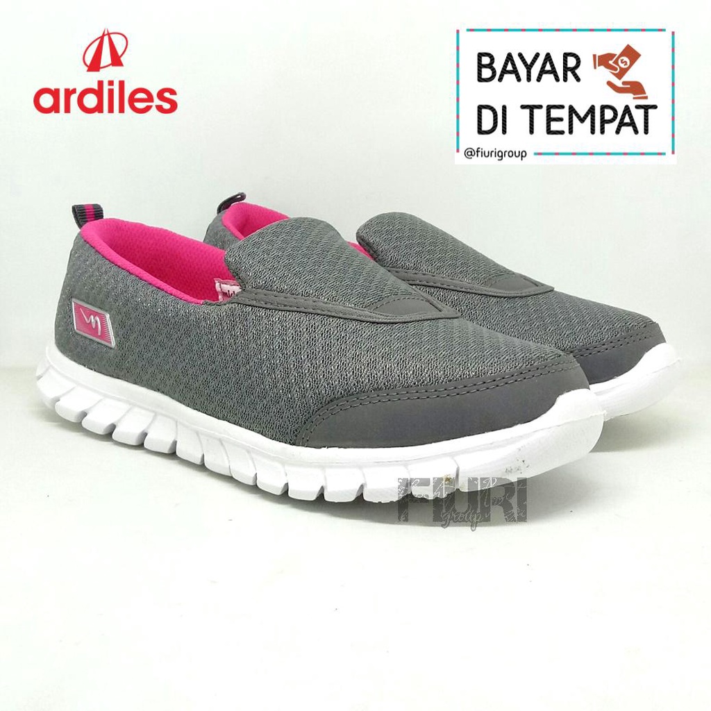 FIURI - Ardiles Original - LIVVI 37-40 Abu Pink - Sepatu Sneakers Wanita - Sepatu Kets Wanita - Sepatu Slip On Wanita - Sepatu Casual Wanita - Sepatu Senam Wanita - Sepatu Olahraga Wanita - Sepatu Anak Perempuan - Sepatu Ardiles - Sepatu Promo