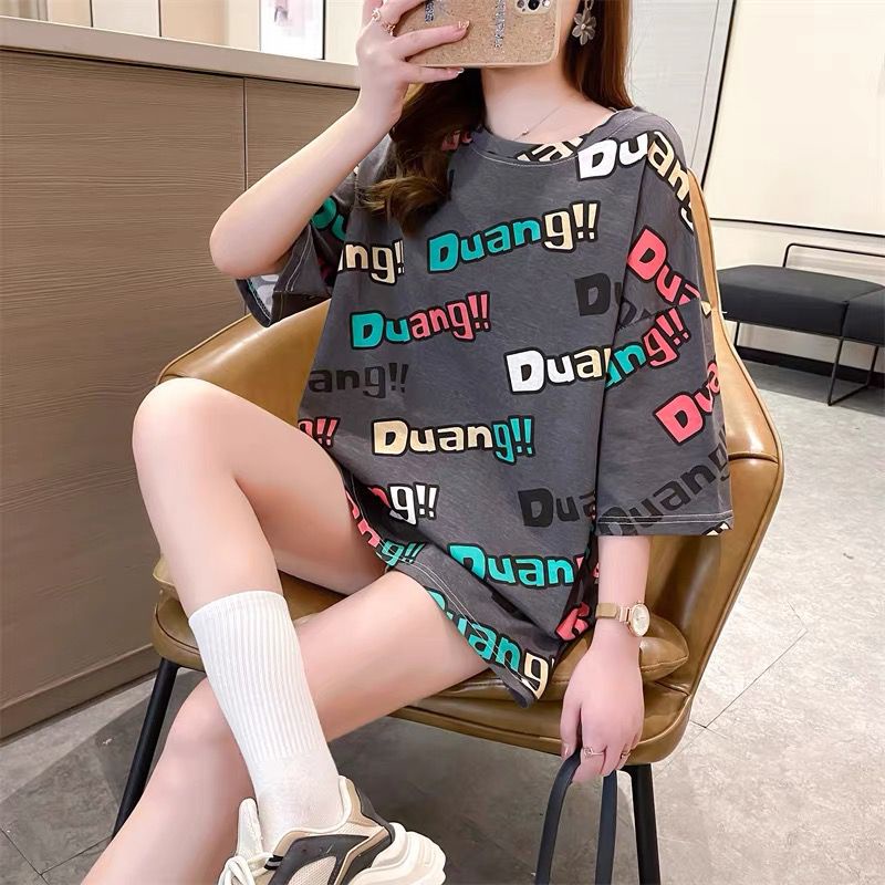 THISTLE - Oversize Tee Tshirt Wanita Model Longgar Motif Duang Full Print