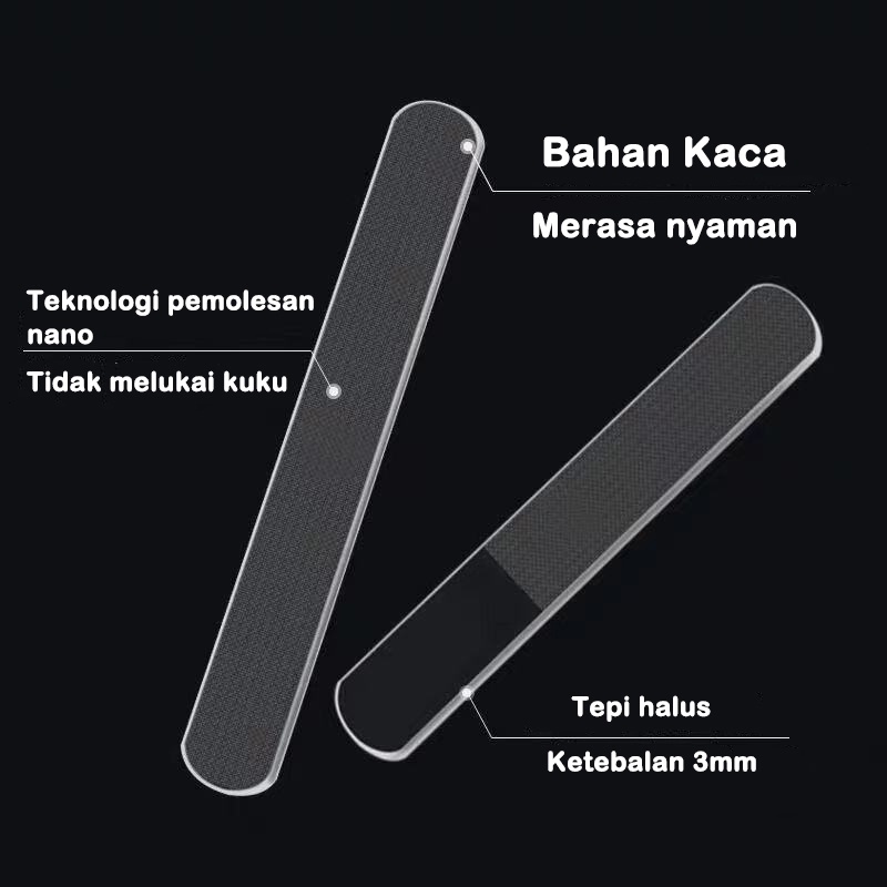 ALNECE Kikir kuku manicure pengkilap kaca asahan kuku nano nail file buffer shiner pedicure