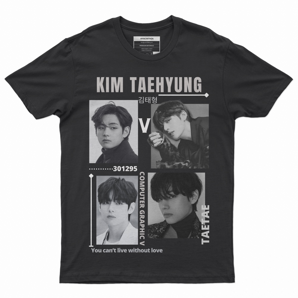 Baju Kaos Kim Taehyung BTS T-shirt Premium ( Kaos V BTS ) Kaos Musik BTS