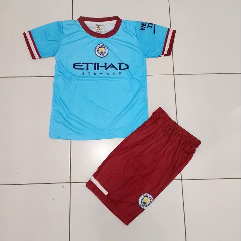 BISA SABLON NAMA DAN NOMER/ COD/ BAYAR DI TEMPAT/ SETELAN BAJU BOLA PRINTING  CITI/ BAJU JERSEY BOLA ANAK LAKI LAKI /TERBARU / TERMURAH