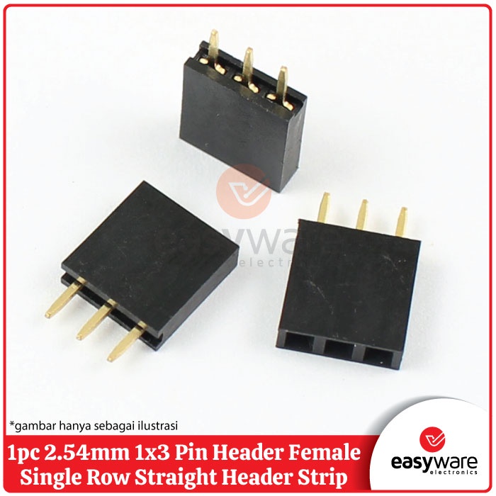 Pin Header Female 1x3 pin 3p 2.54mm Single Row Straight Header 3pin