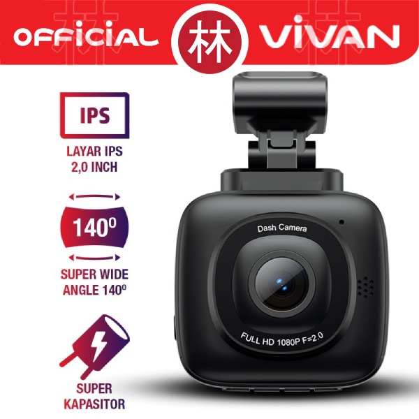 VIVAN VDR01 Dash Cam / CCTV Mobil 1080HD Super Wide Angle High Res
