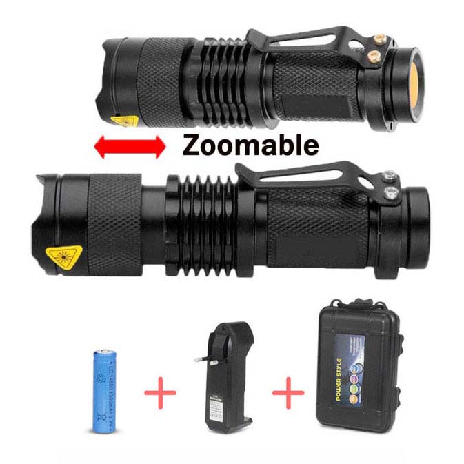 TERMURAH Senter LED 2000 Lumens Waterproof + Charger + Box - senter super terang jarak jauh - Lampu Senter Led