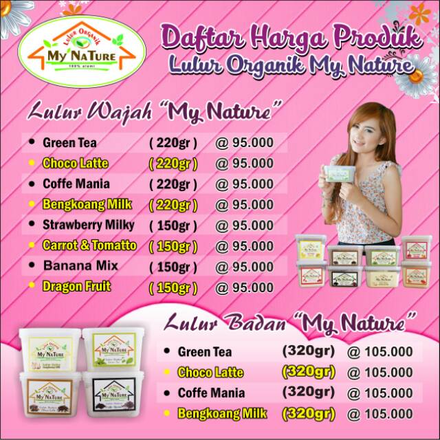 lulur wajah organik varian buah naga isi 150gr