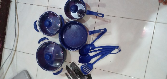 Teflon Panci Set Warna Cookware Set Frypan Saucepan Milkpot Free Spatula 6pcs Ibu-ibu Wajib Punya!!