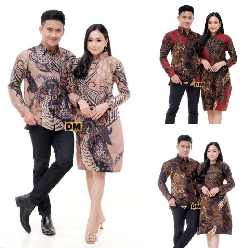 BAJU BATIK COUPLE COUPEL KEMEJA TUNIK SARIMBIT PASANGAN KAPELAN SERAGAM KERJA KAPEL PREMIUM TERBARU