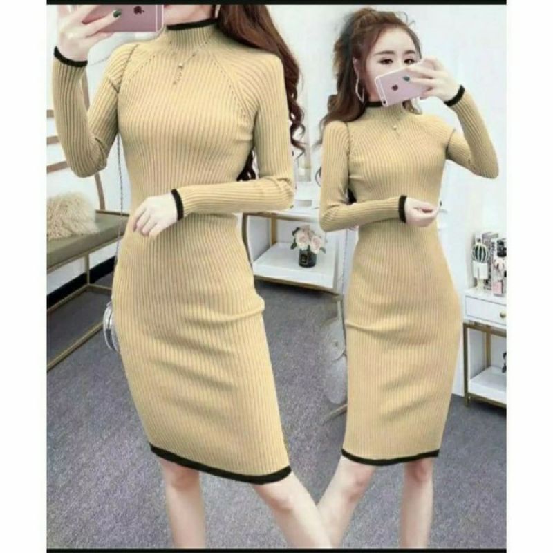 ATASAN DRES KNITT FRES BODY