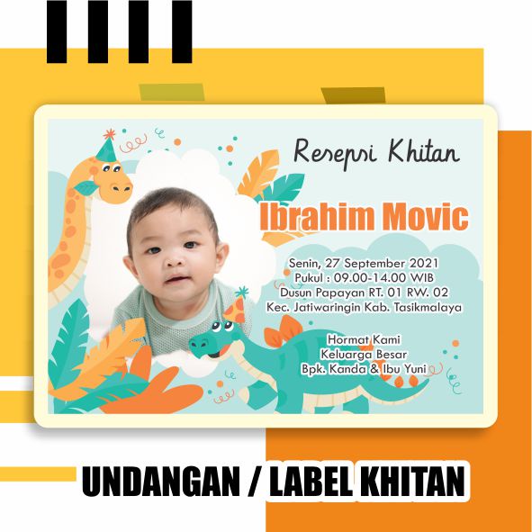 

UNDANGAN KHITAN SUNAT ANAK MURAH CUSTOM FREE PAKAI FOTO / UNDANGAN UNIK / UNDANGAN MURAH