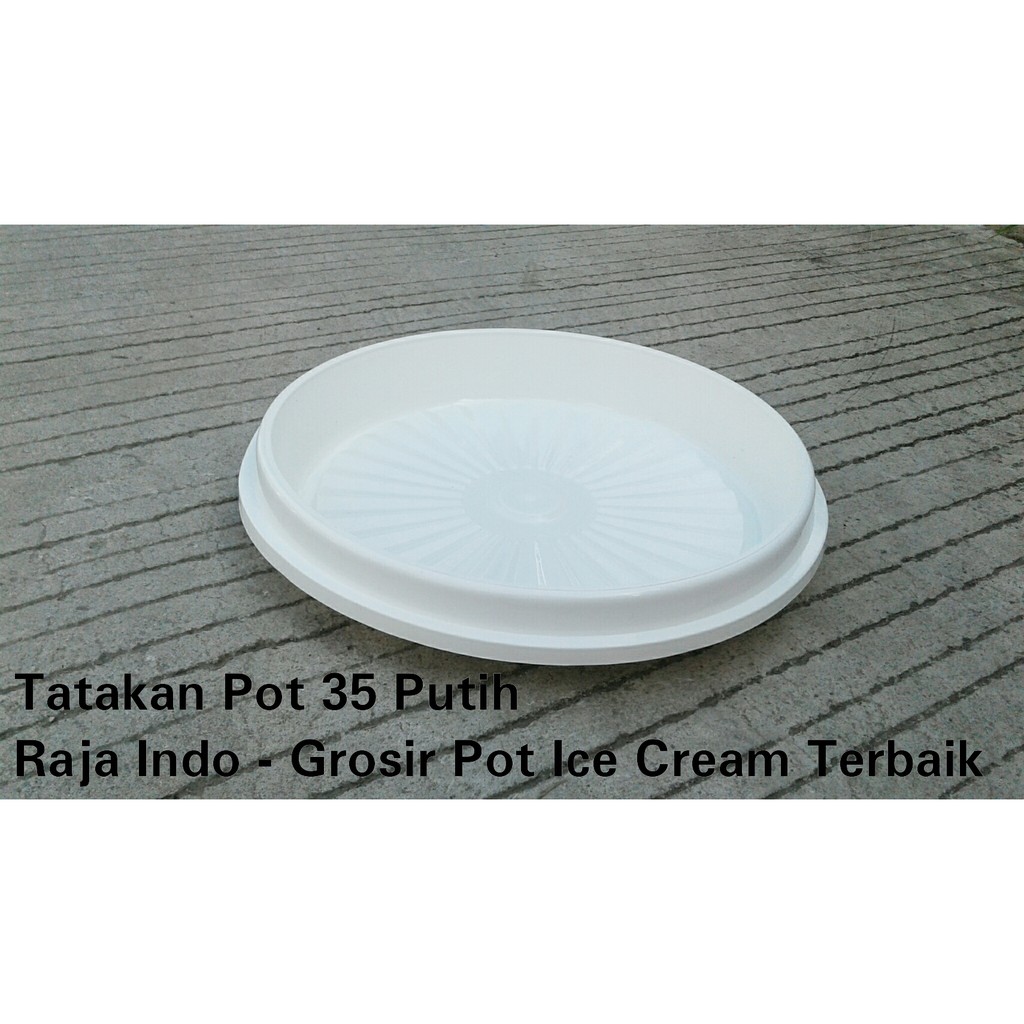 Tatakan Pot Plastik 35 Putih 35 Alas Pot Bunga 27 Cm 27cm Murah Grosir Tatakan Pot Putih