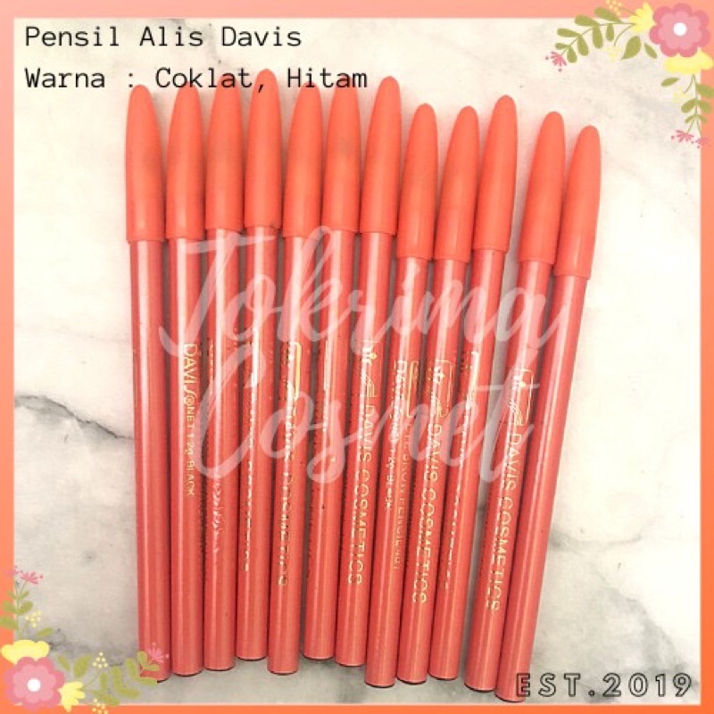 PENSIL ALIS DAVIS PIGMENTED PER PCS HITAM DAN COKLAT