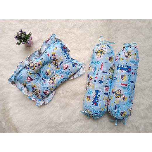 TERMURAH!! 1SET BANTAL &amp; GULING BAYI MOTIF PERLENGKAPAN TIDUR BAYI 1BANTAL 2GULING (KAWAII)