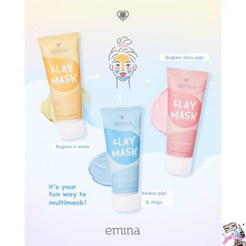 ☃Cutezz_Ching1☃Emina Clay Mask 60ml - Masker Wajah