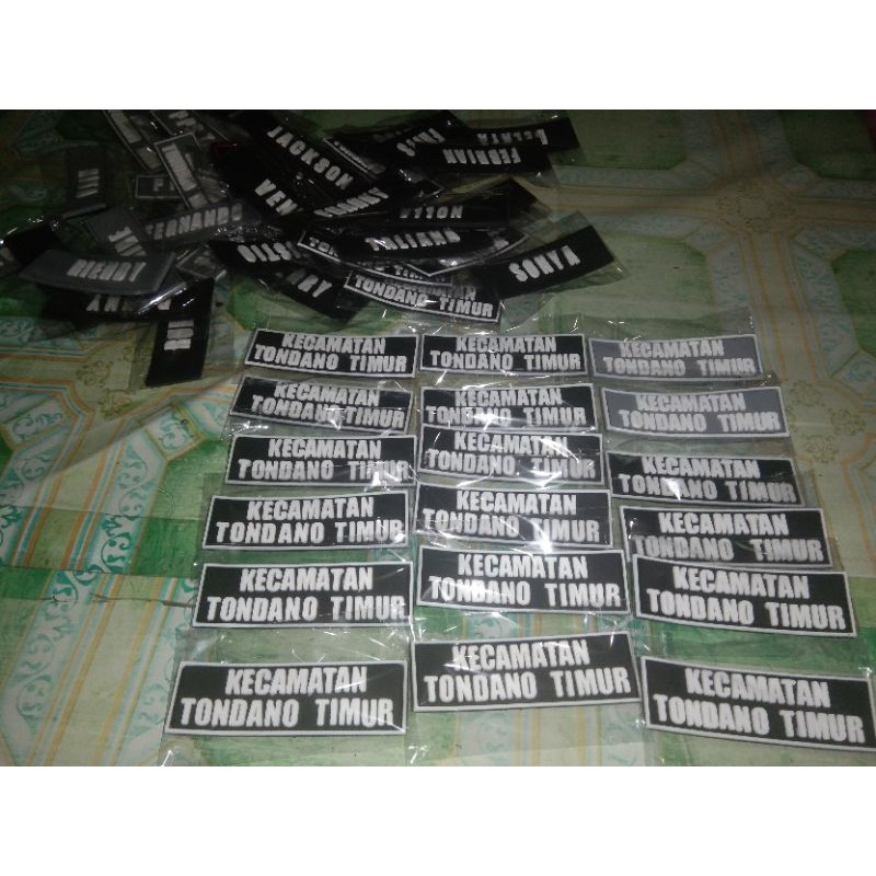 Patch rubber emblem karet Custom name tag Nama&quot;sendiri(minimal 5pcs)TACTICAL