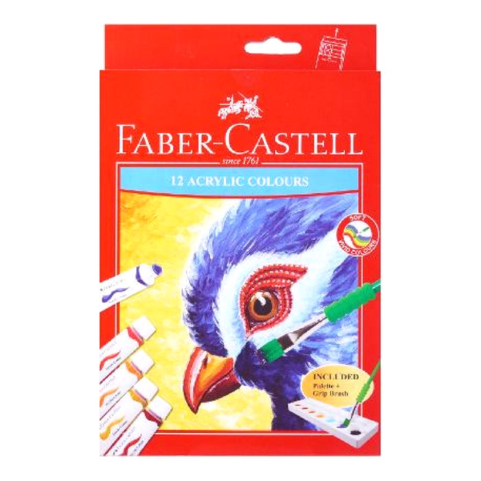 Cat Acrylic Faber Castell Set 12 Warna