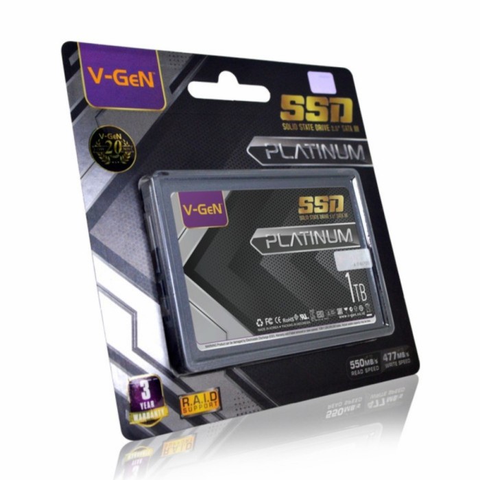 SSD SOLID STATE DRIVE V-GEN PLATINUM 1TB / VGEN 1 TB 2.5&quot; SATA III 3 GARANSI RESMI