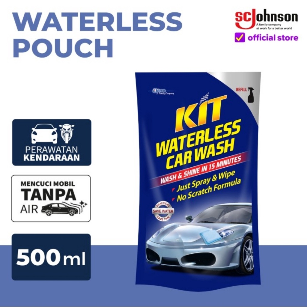 KIT WATERLESS CAR BIKE WASH POUCH ISI ULANG 500mL