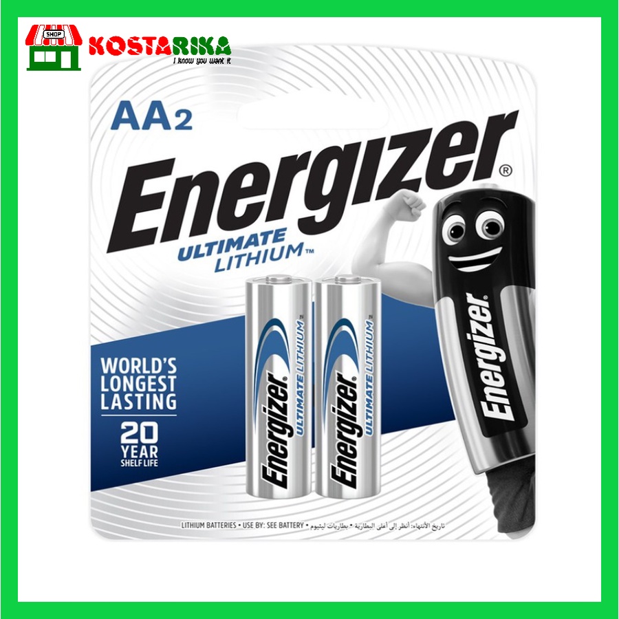 Energizer Ultimate Lithium Baterai Battery AA 2 PCS atau PACK