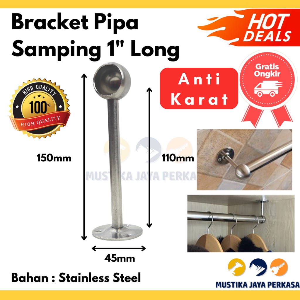 Bracket Pipa Bulat Gantung Tiang