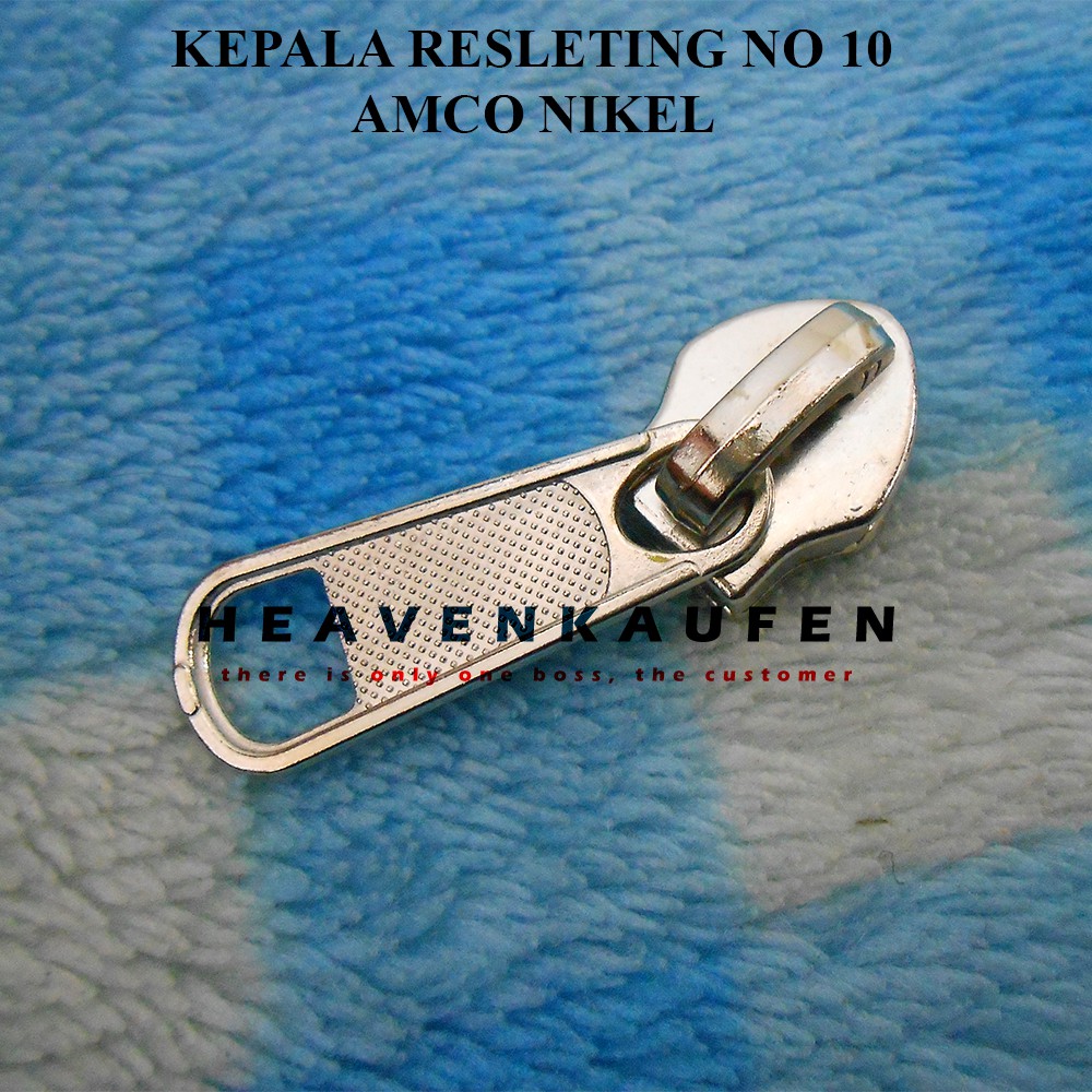 Kepala Resleting / Kepala Zipper Amco Besar No 10 Nikel Silver