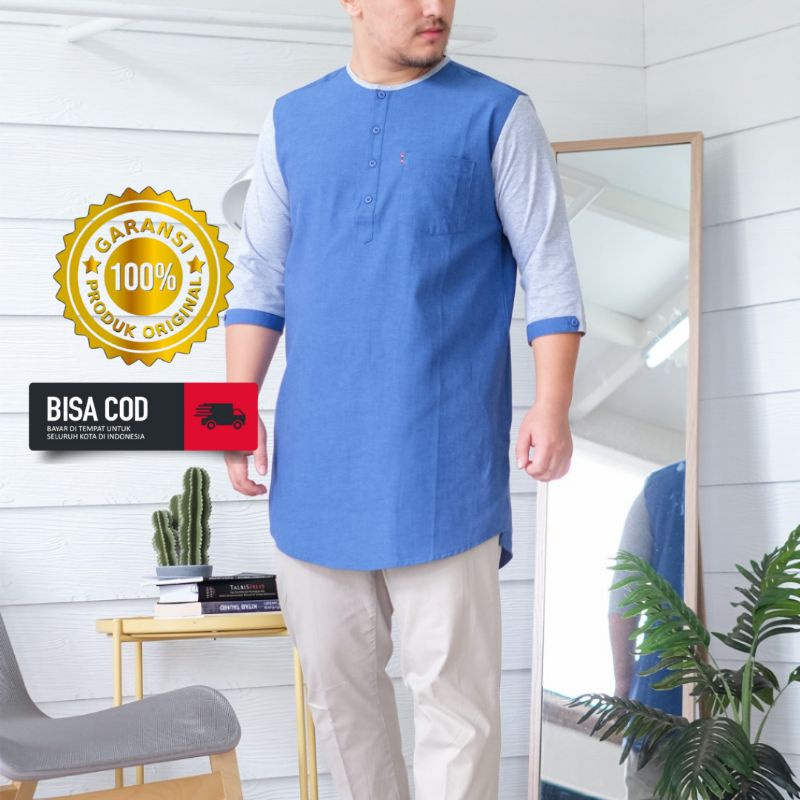 DHIKR & SABR Koko Kaos kurta 3/4 Pakian Muslim Pria