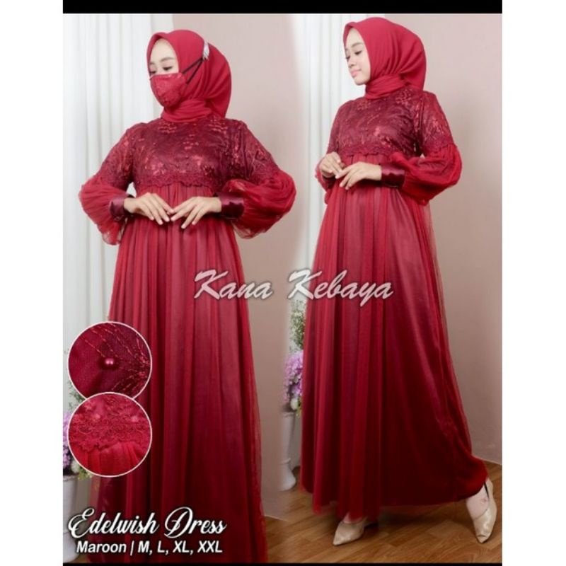 COD GAMIS ORIGINAL/GAMIS EDELWISH/DRESSS TULLE/GAMIS PESTA MODERN