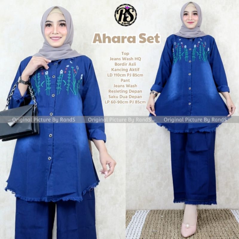 setelan jeans kekinian / setelan kulot jeans / one set denim terbaru / setelan jins / bisa COD