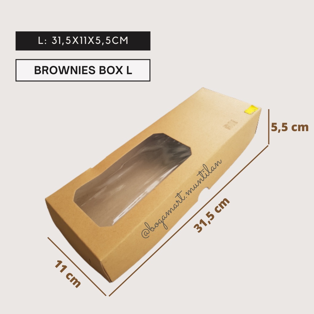 

Box Brownies L 31,5x11x5,5 / Dus Brownies L / Brownies Box / Kardus Brownies / Packaging Brownies / Kemasan Brownies / Box Makanan