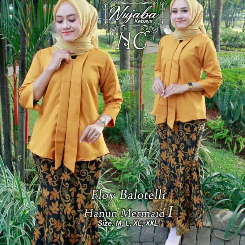 SETELAN KEBAYA FLOY BALOTELI ROK DUYUNG / KEBAYA PESTA / MAROON / NAVY / GOLD / MOCCA / HITAM