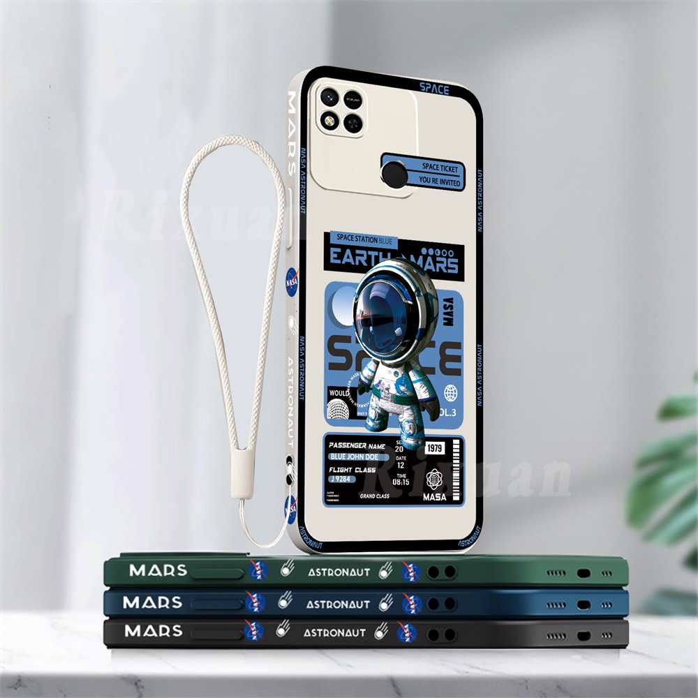 Casing Softcase Redmi 10C 10A 11 Pro 11S 9C 9T 9A 10 5G 10S 9S 8 7 Motif Astronot Luar Angkasa