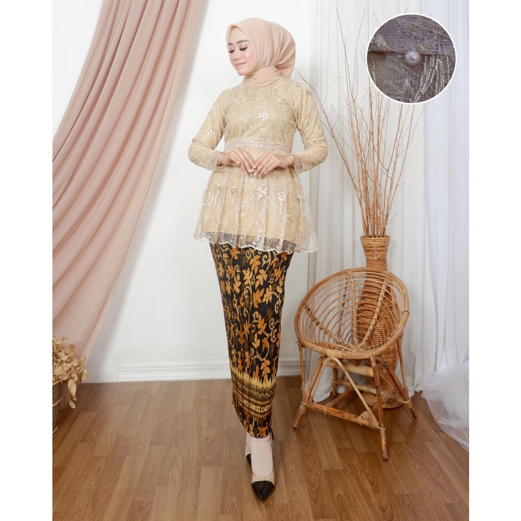 ARSA KEBAYA -  BLOUSE TILE MARSHA - MODEL KEBAYA TERLARIS 2021 - BAJU KEBAYA PESTA DAN WISUDA MODERN