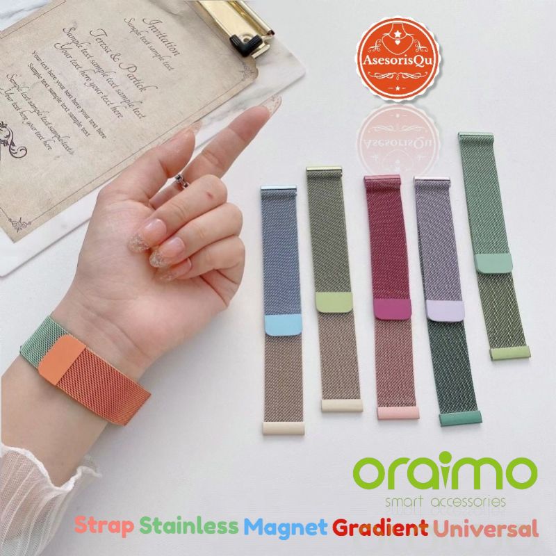 Strap Smartwatch Stainless Magnet Millanese Loop Gradient 22mm Oraimo Tempo W2 OSW 20 W 2 OSW20 Tali