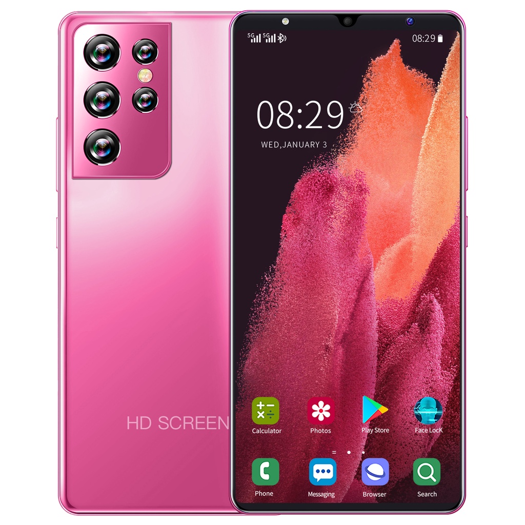 【NEW + COD】Pengiriman cepat ponsel murah Galaxy S21 Ultra 6G-64G/6G-128G Gratis ongkir hp murah di bawah 1 juta hp murah hp murah cuci gudang hp android murah kredit hp cicilan murah hp ram 2 gb murah hp murah handphone murah kado-Pink