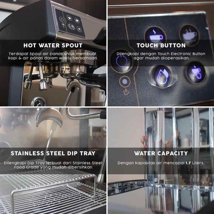 Coffee Espresso Machine Ferratti Ferro Fcm3200D Mesin Kopi Fcm-3200D - Hitam Naptin111