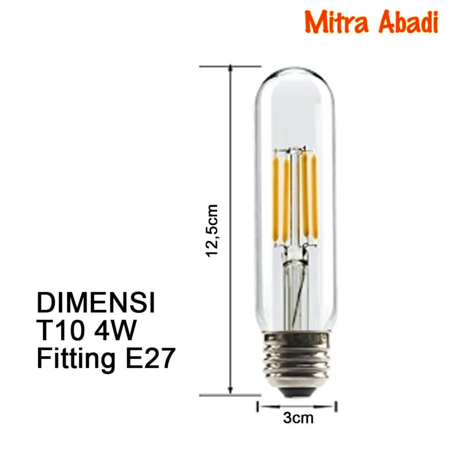 Lampu Bulb LED Edison Retro Vintage T10 4 Watt / 4W Fitting E27