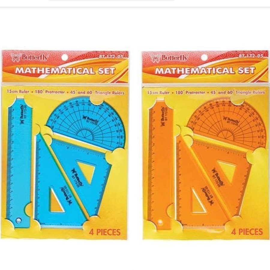 Penggaris Butterfly Mathematical Set BT-172-05/ Set Penggaris Segitiga