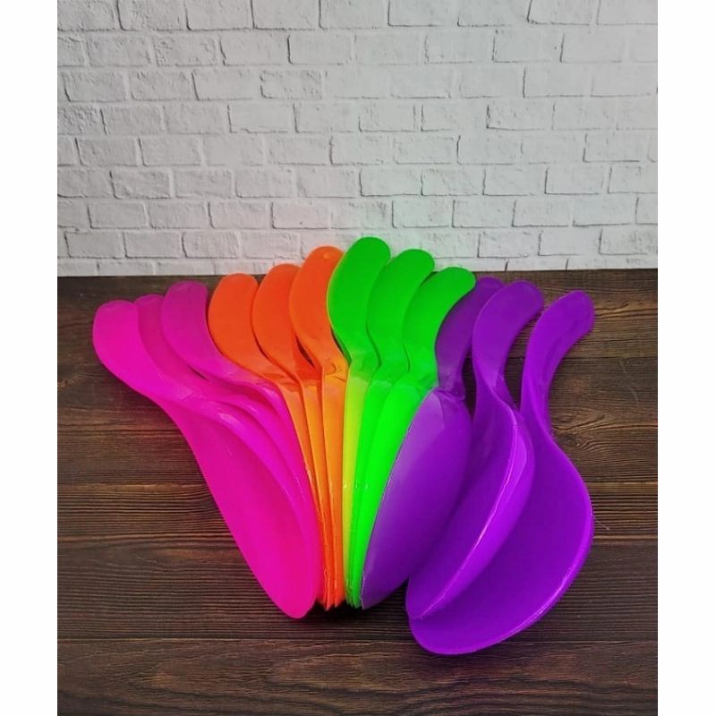 Centong Nasi Pelangi Plastik KH (1lusin) / Centong Murah