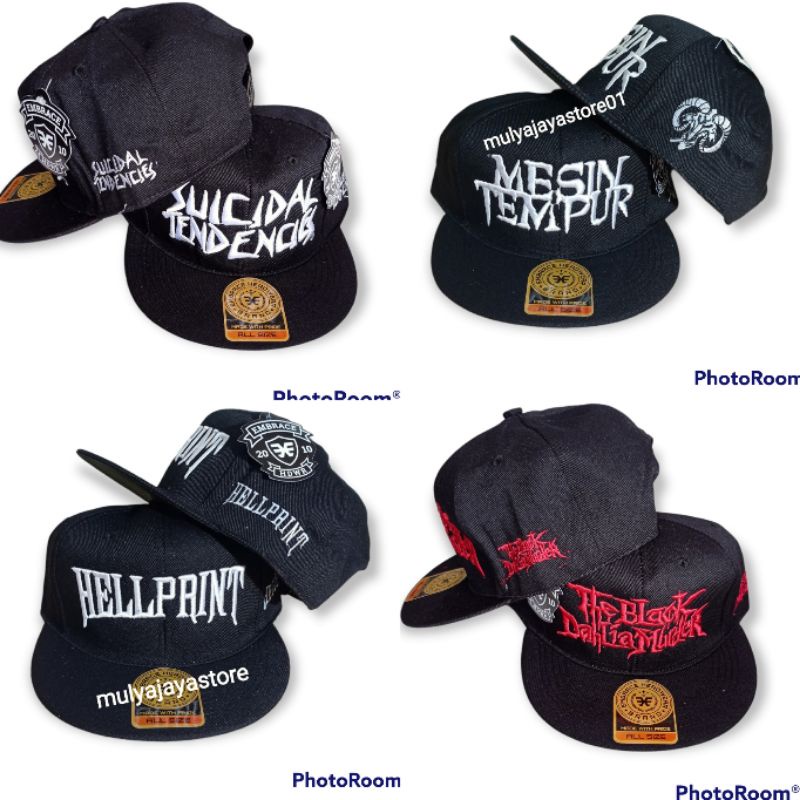Snapback distro, topi distro, topi metal, topi band metal, Snapback metal, topi Embrace