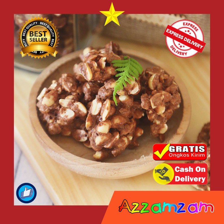 

Kue Kacang Coklat / Snack Ampyang Manis / Cemilan Super Manis Renyah 400gr